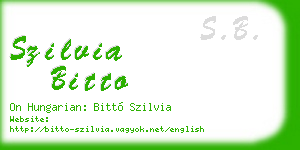 szilvia bitto business card